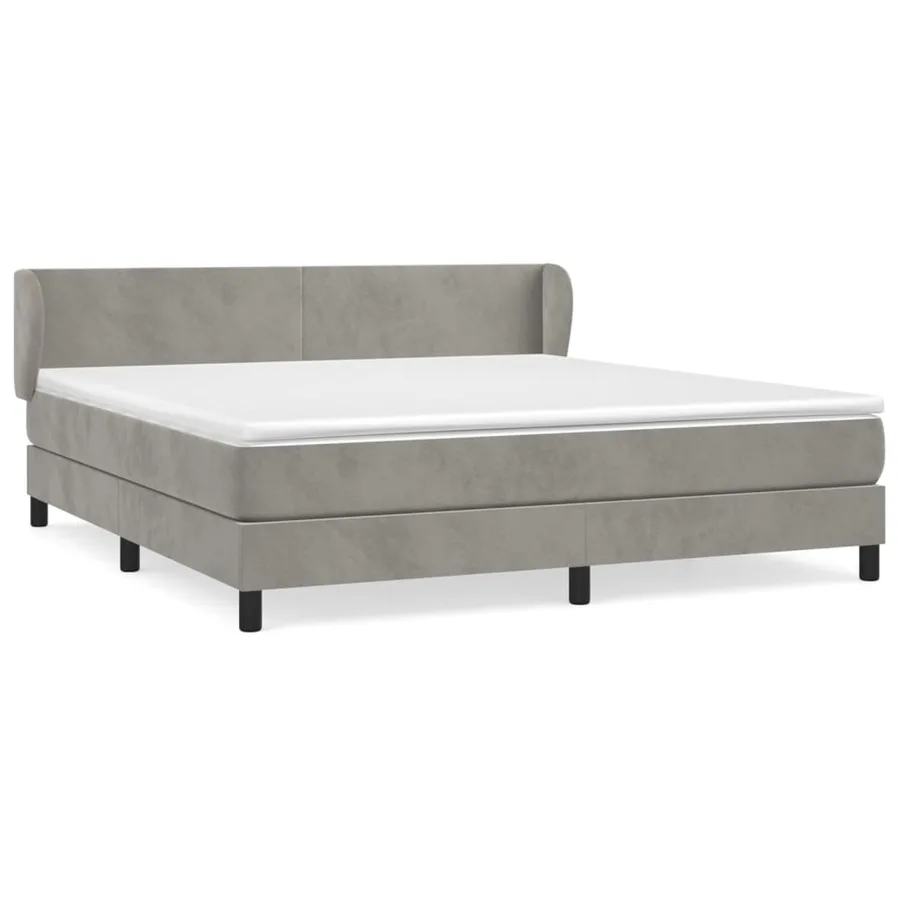 Sommier à lattes de lit et matelas Gris clair 180x200cm Velours - 2