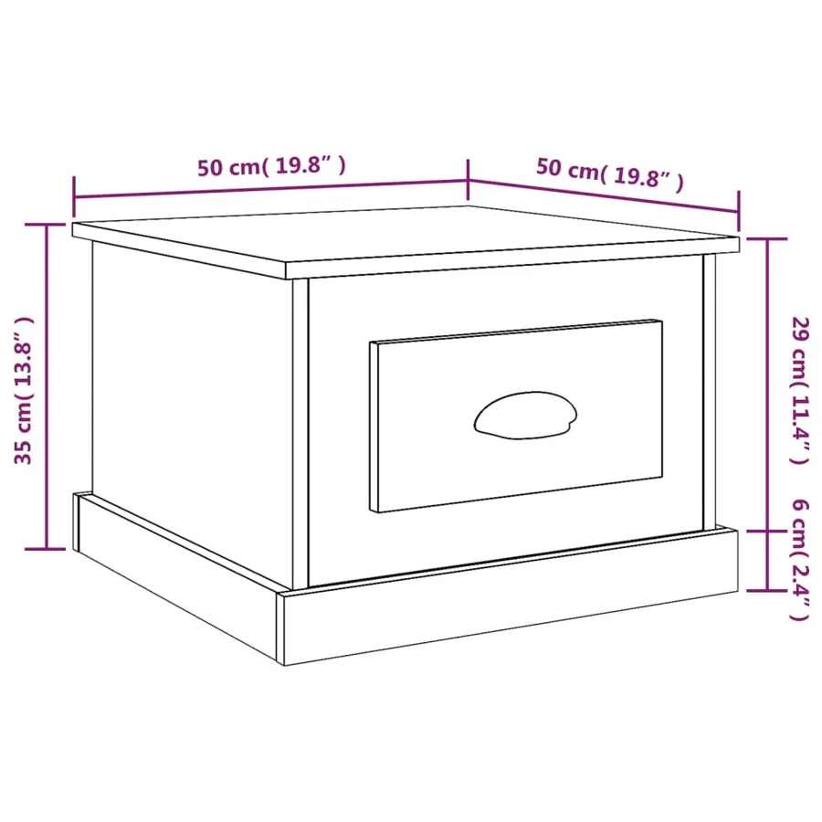 Table basse Chêne sonoma 50x50x35 cm Bois d'ingénierie - 10