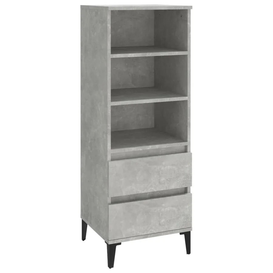 Buffet haut Gris béton 40x36x110 cm Bois d'ingénierie - 2