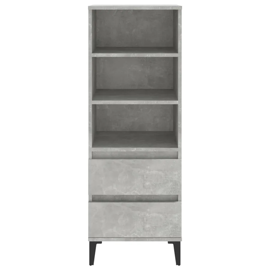 Buffet haut Gris béton 40x36x110 cm Bois d'ingénierie - 3