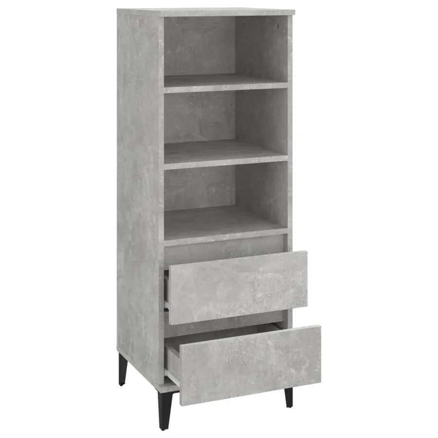 Buffet haut Gris béton 40x36x110 cm Bois d'ingénierie - 4