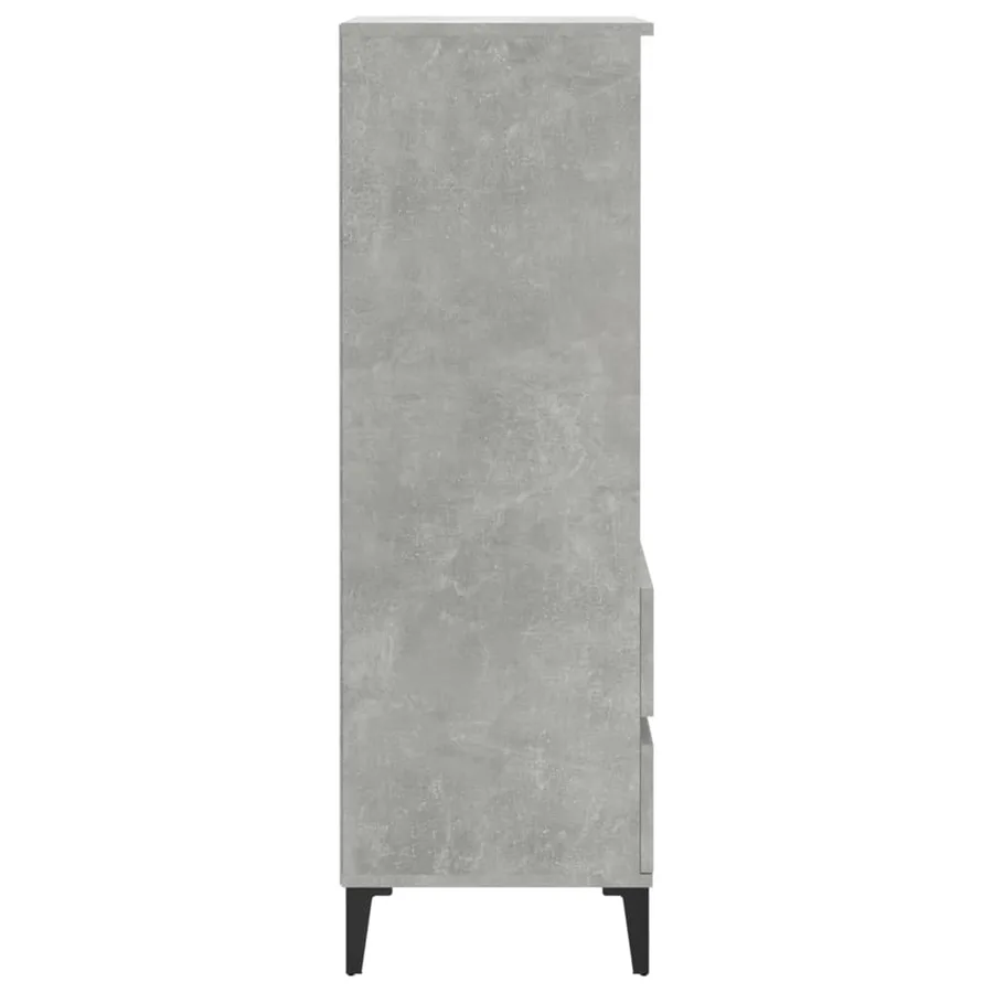 Buffet haut Gris béton 40x36x110 cm Bois d'ingénierie - 5