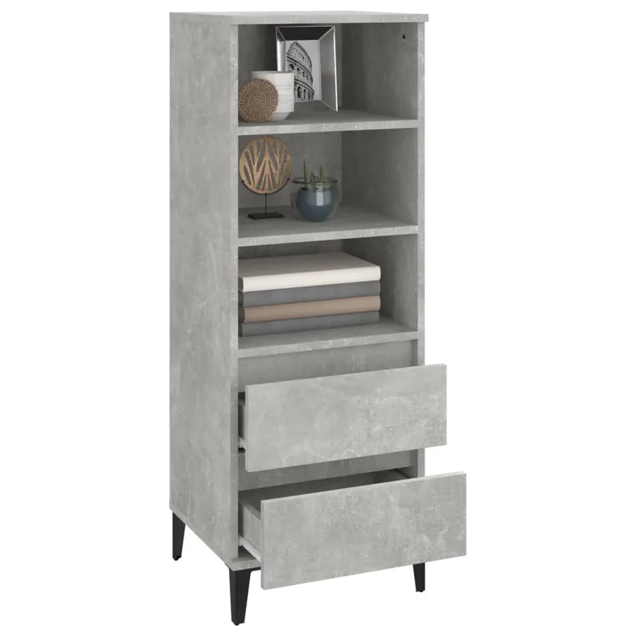 Buffet haut Gris béton 40x36x110 cm Bois d'ingénierie - 7