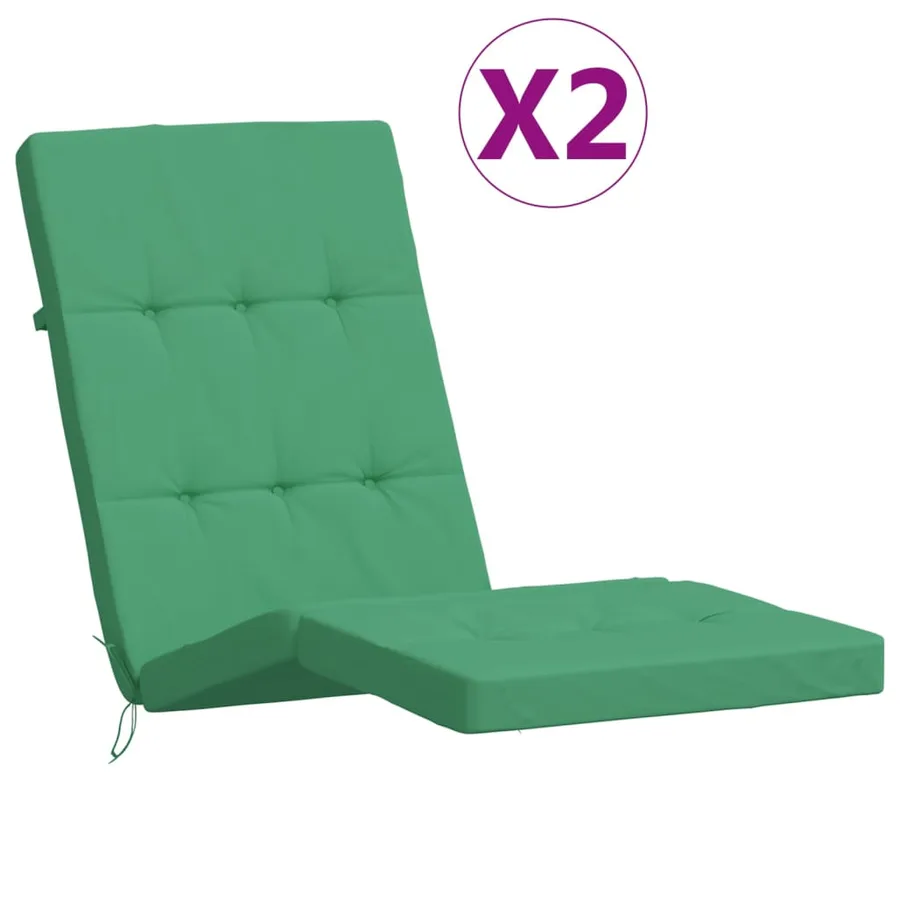 Coussins de chaise longue lot de 2 vert tissu oxford - 2