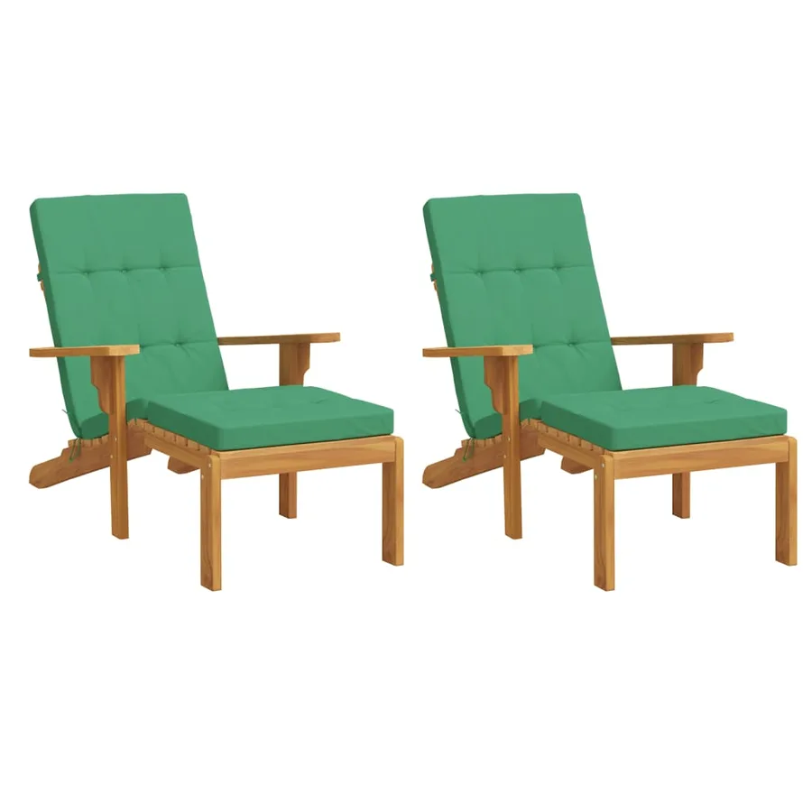Coussins de chaise longue lot de 2 vert tissu oxford - 3