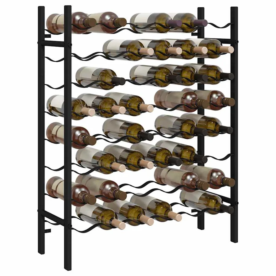 Casier à bouteilles pour 48 bouteilles Noir Métal - 4