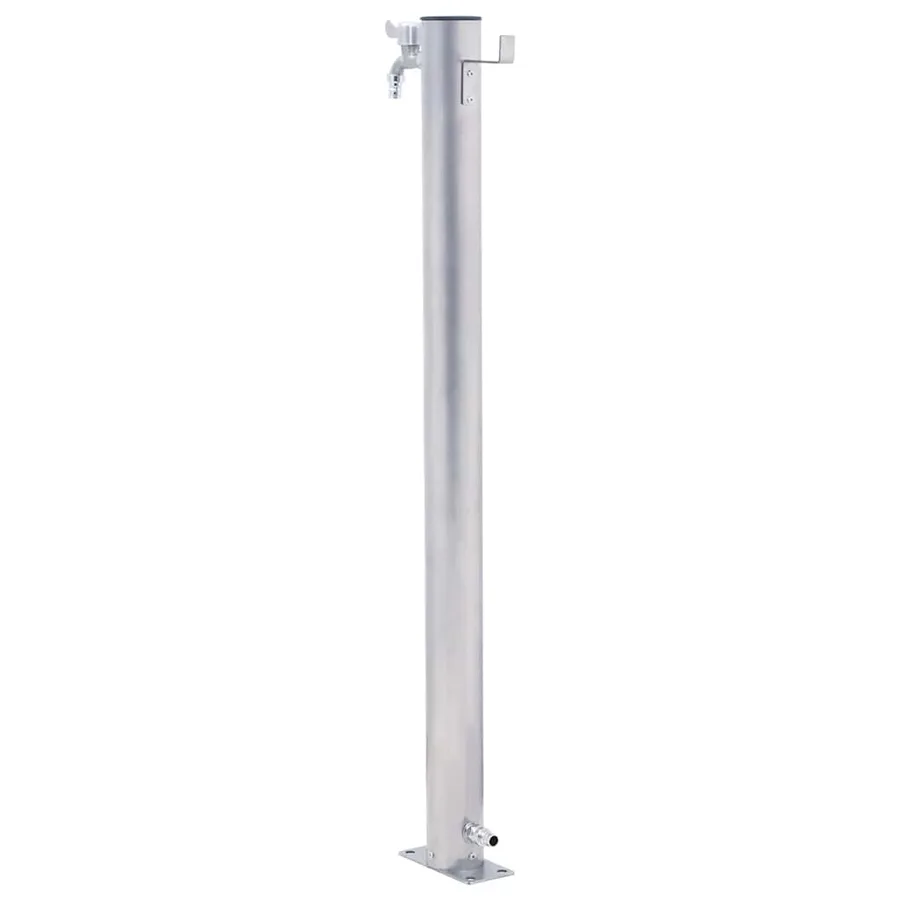 Colonne à eau de jardin 100 cm acier inoxydable rond - 4