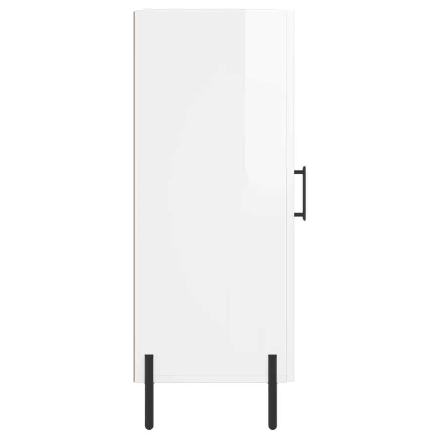 Buffet Blanc brillant 34,5x34x90 cm Bois d'ingénierie - 7