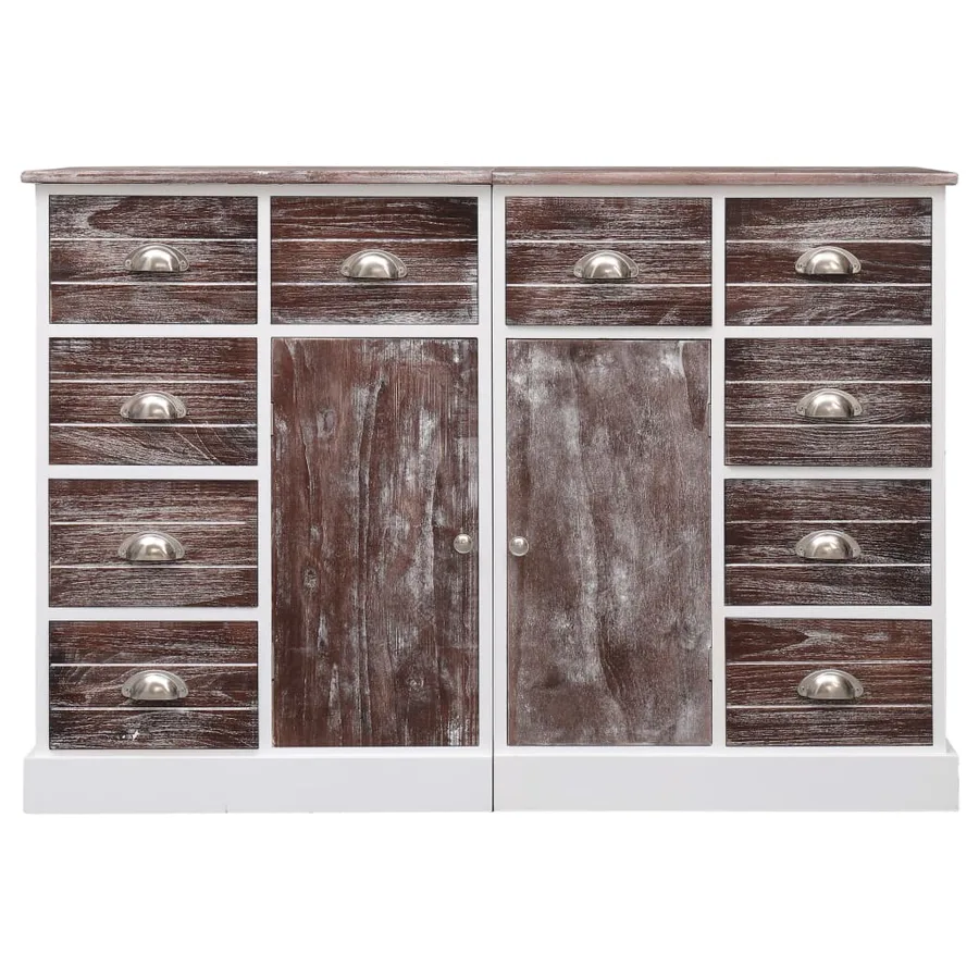 Buffet avec 10 tiroirs Marron 113x30x79 cm Bois - 2