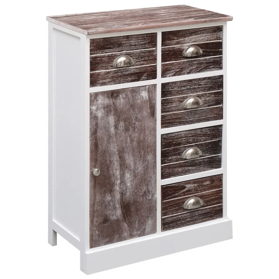 Buffet avec 10 tiroirs Marron 113x30x79 cm Bois - 4