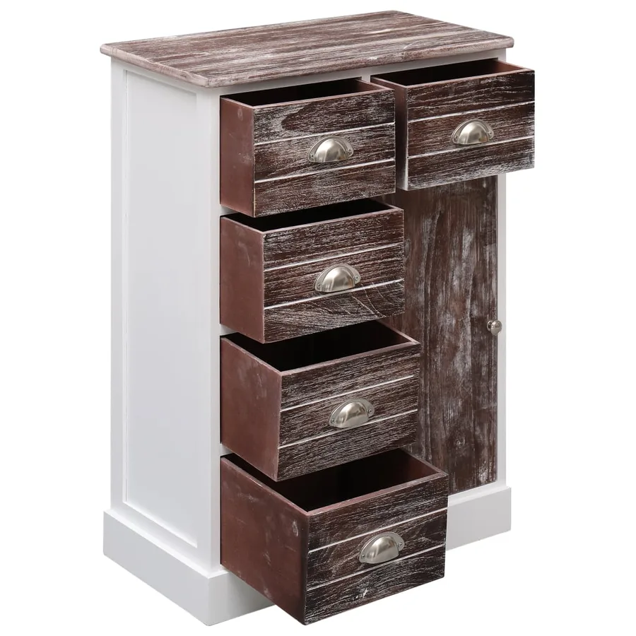 Buffet avec 10 tiroirs Marron 113x30x79 cm Bois - 6