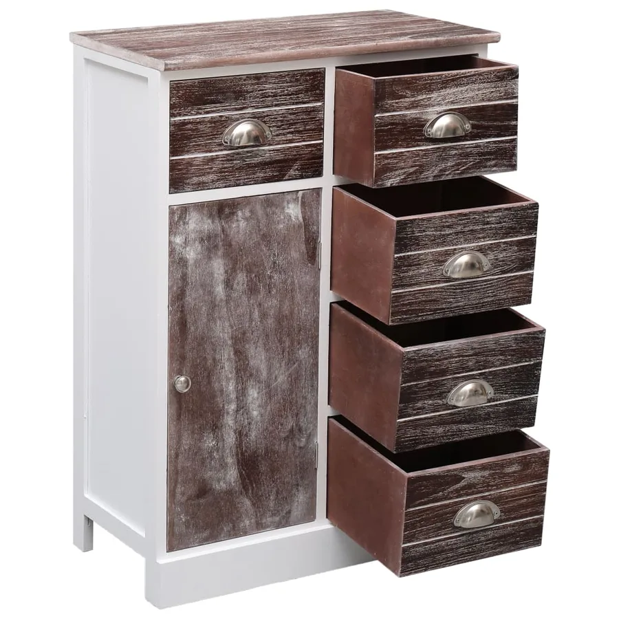 Buffet avec 10 tiroirs Marron 113x30x79 cm Bois - 8