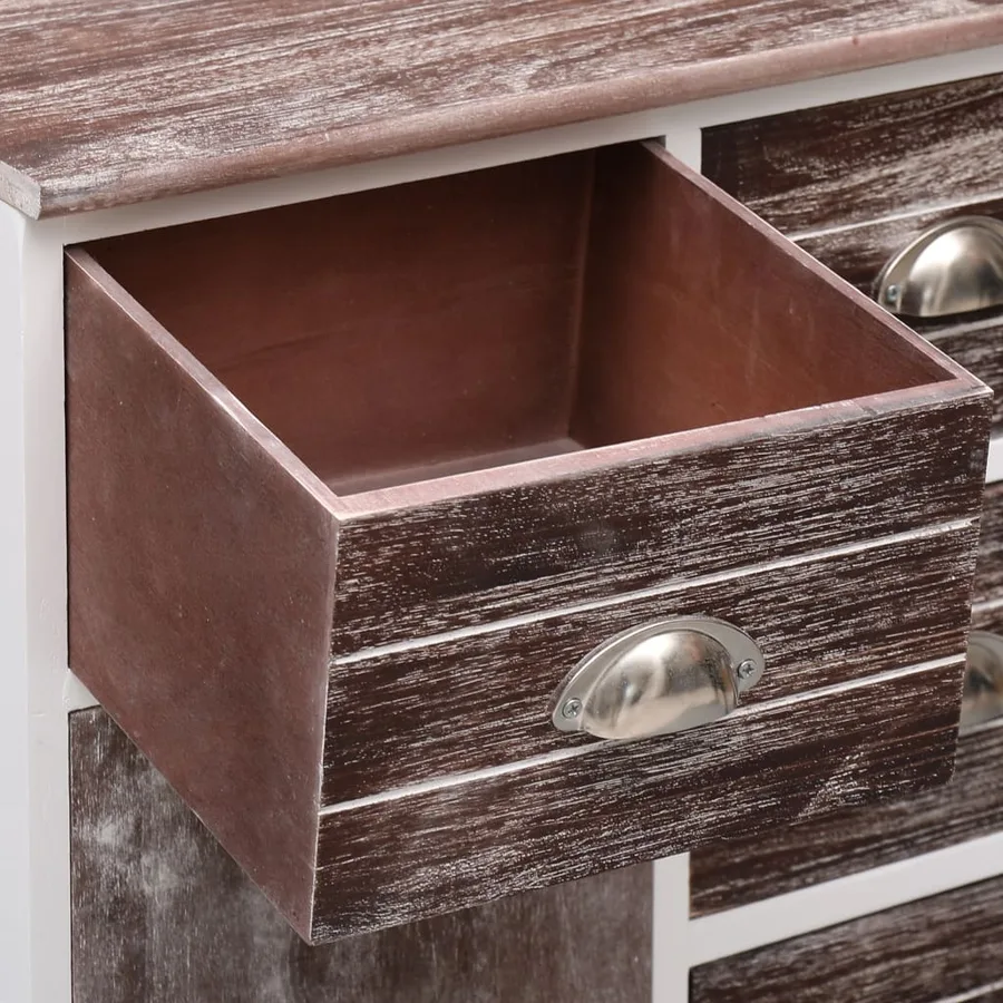Buffet avec 10 tiroirs Marron 113x30x79 cm Bois - 9