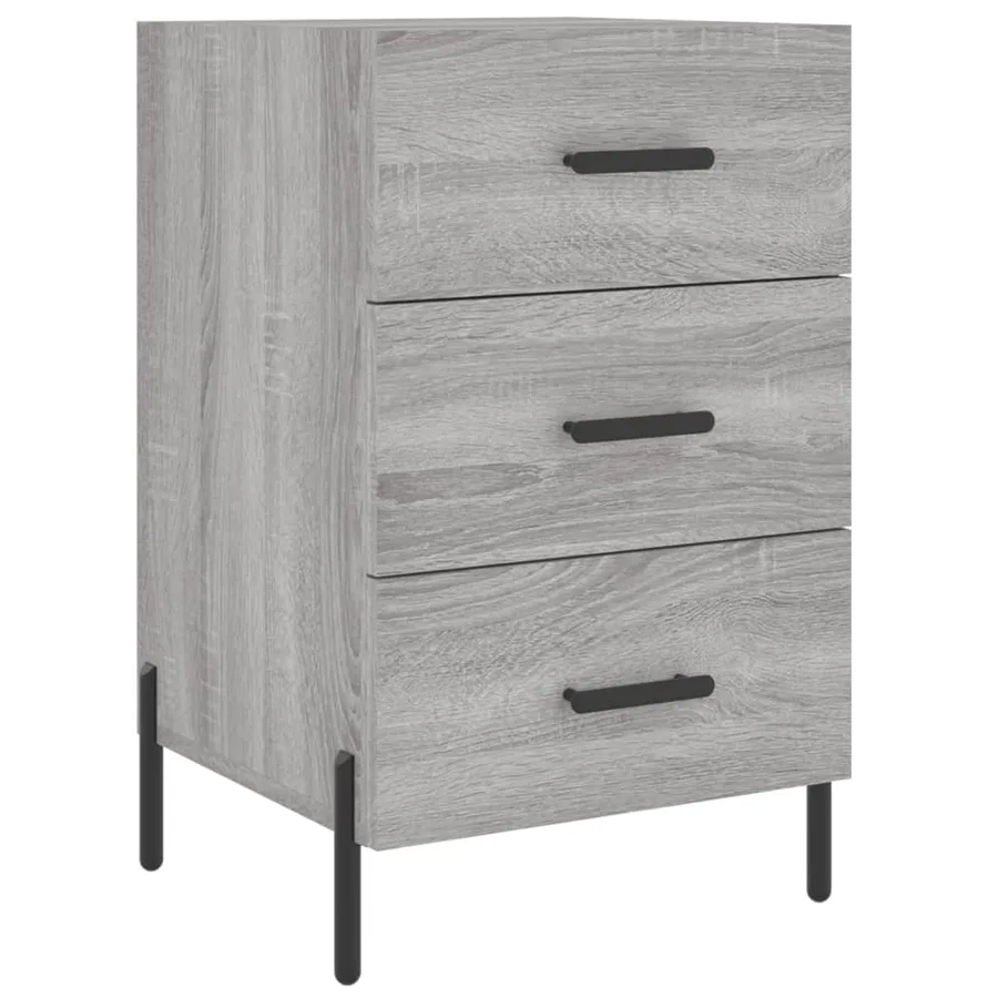 Table de chevet sonoma gris 40x40x66 cm bois d'ingénierie - 2