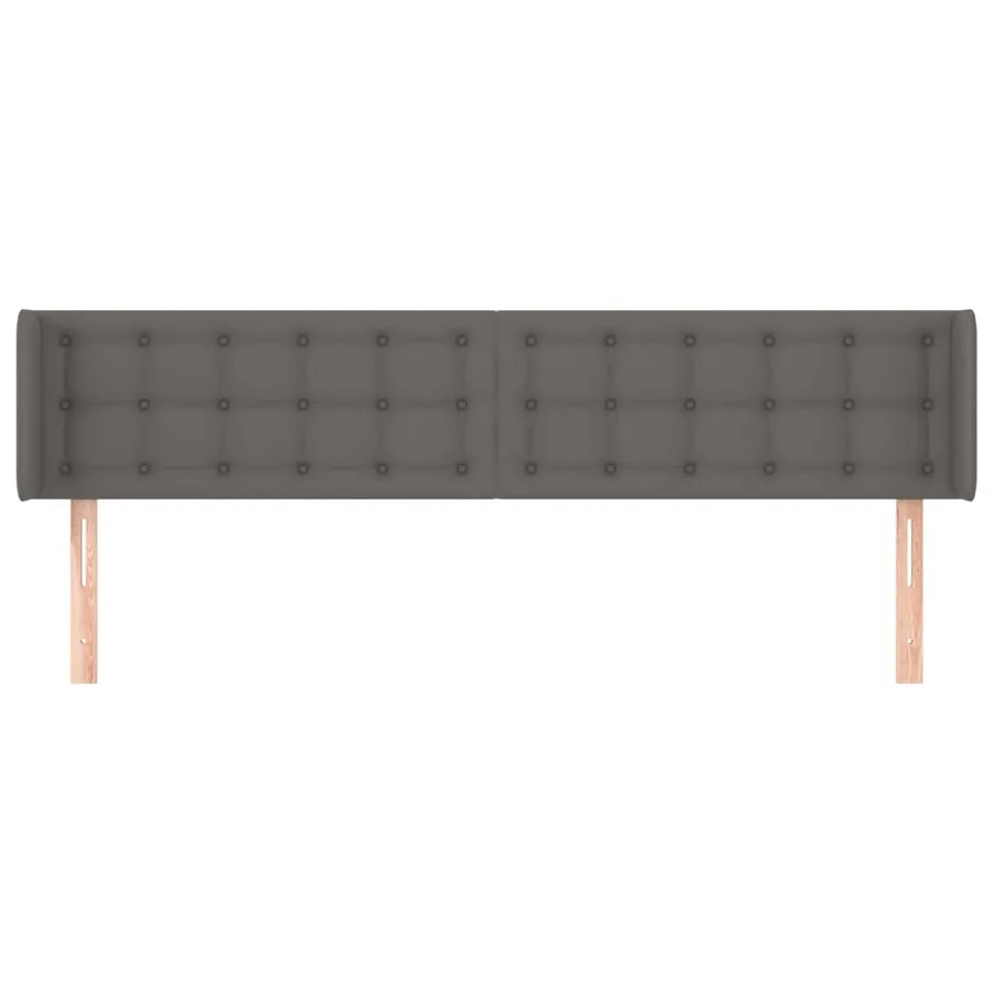 Tête de lit avec oreilles Gris 163x16x78/88 cm Similicuir - 3