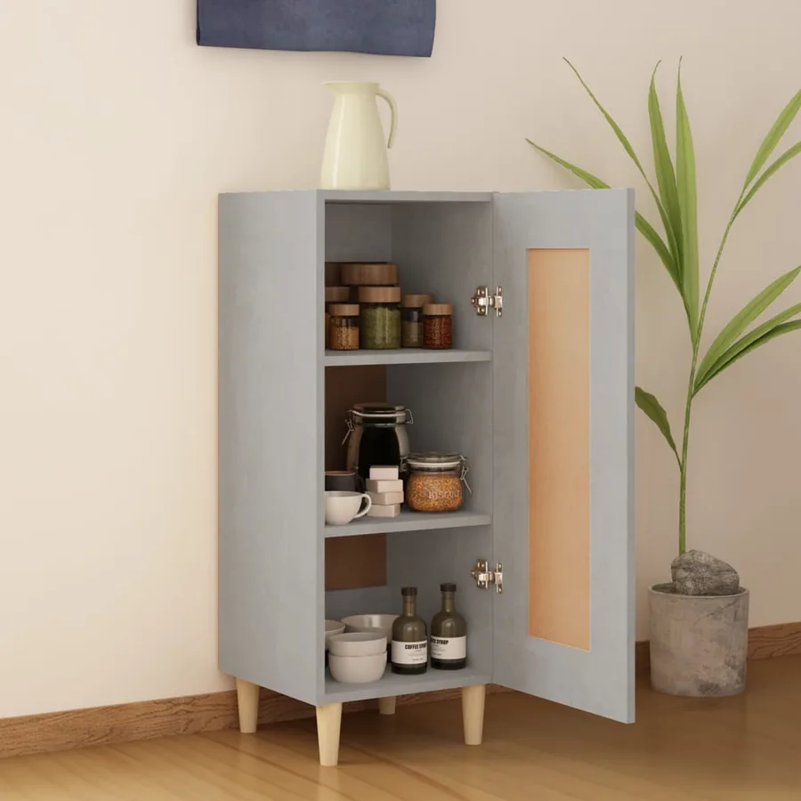Buffet Gris béton 34,5x34x90 cm Bois d'ingénierie - 3