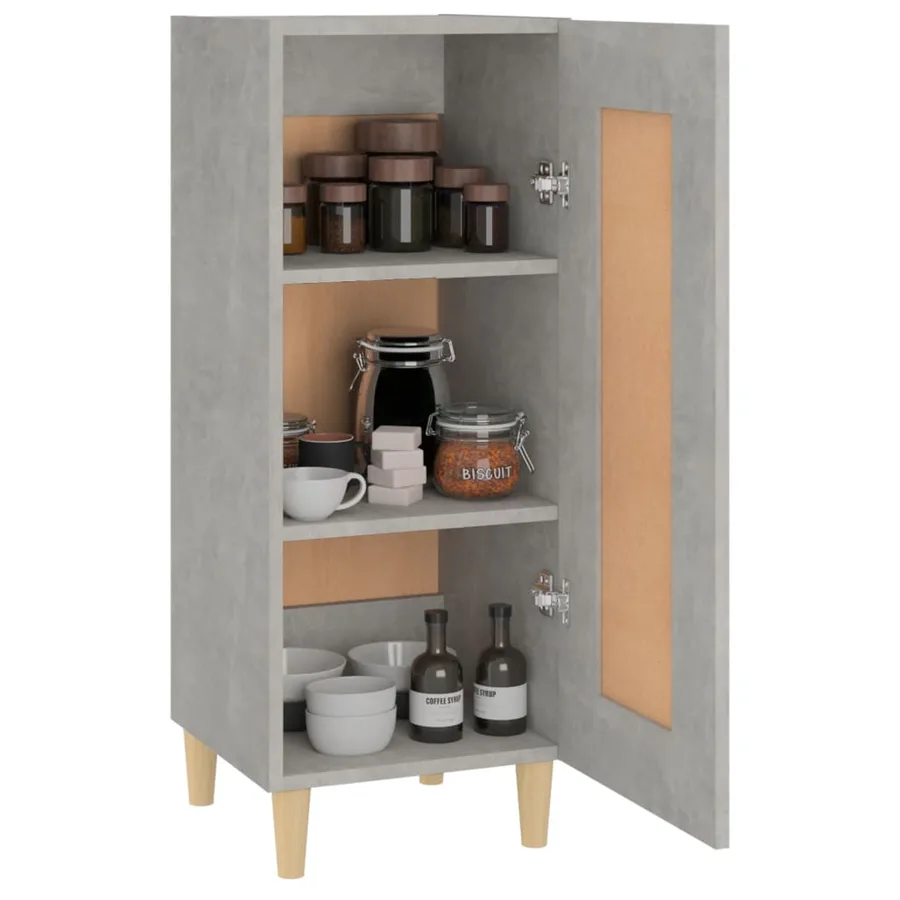 Buffet Gris béton 34,5x34x90 cm Bois d'ingénierie - 4