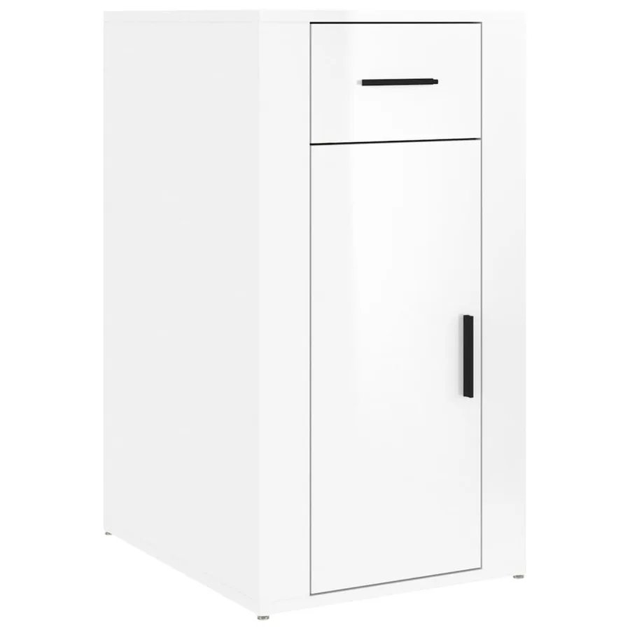 Armoire de bureau Blanc brillant 40x49x75 cm Bois d'ingénierie - 2