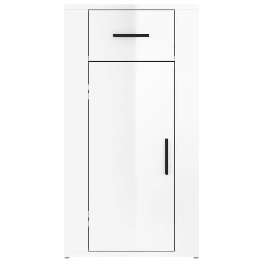 Armoire de bureau Blanc brillant 40x49x75 cm Bois d'ingénierie - 6