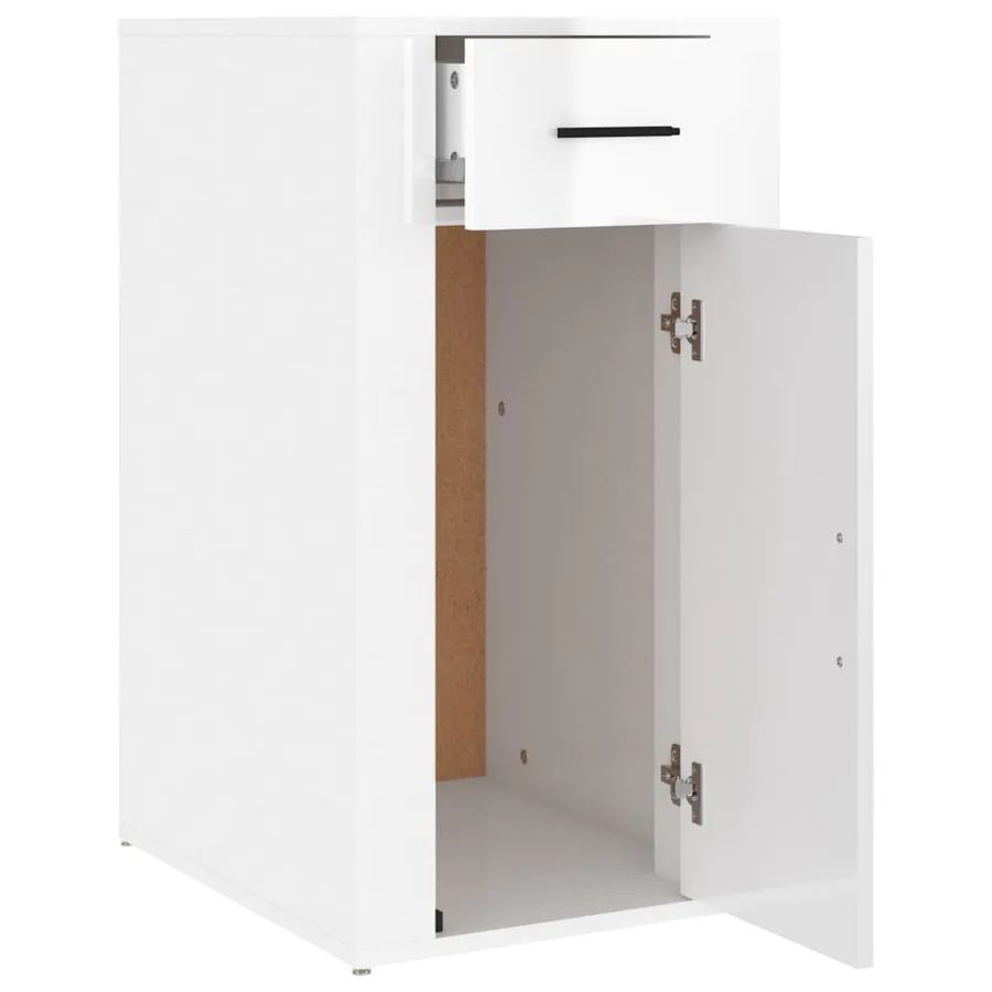 Armoire de bureau Blanc brillant 40x49x75 cm Bois d'ingénierie - 7