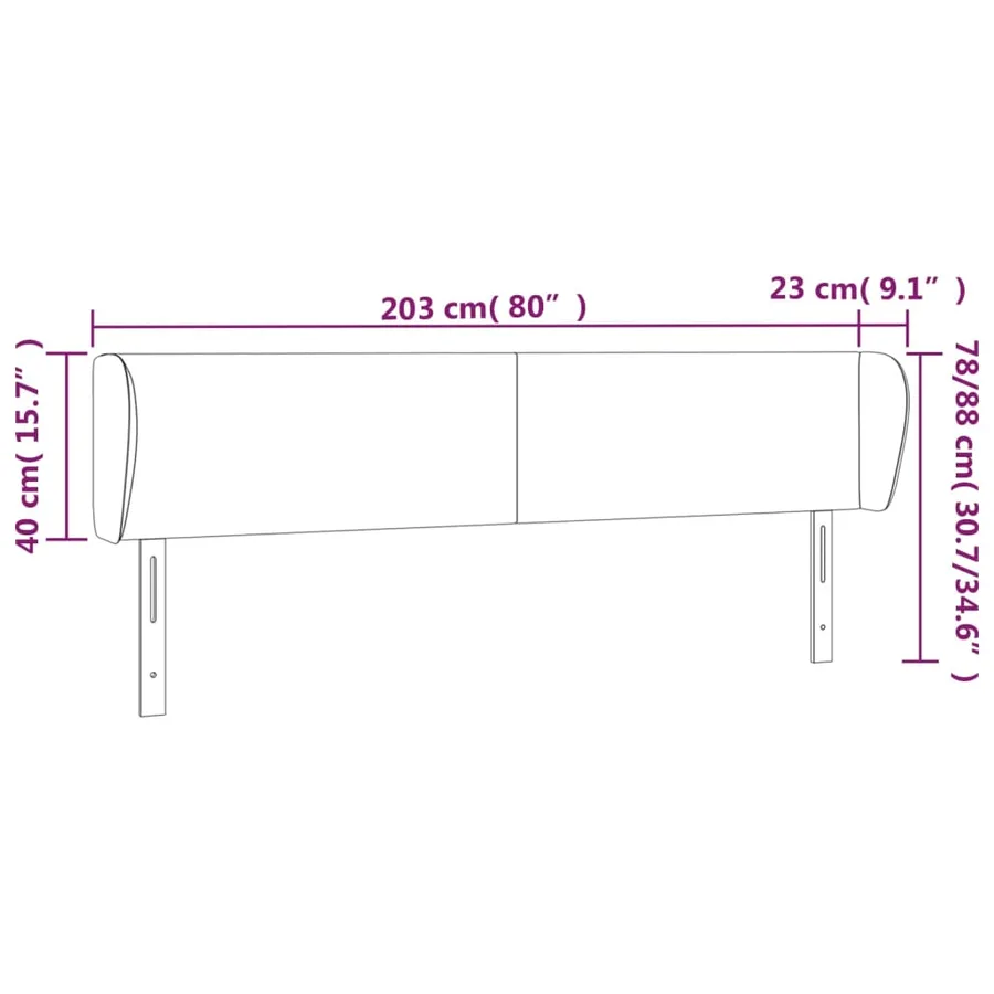 Tête de lit avec oreilles Cappuccino 203x23x78/88 cm Similicuir - 9