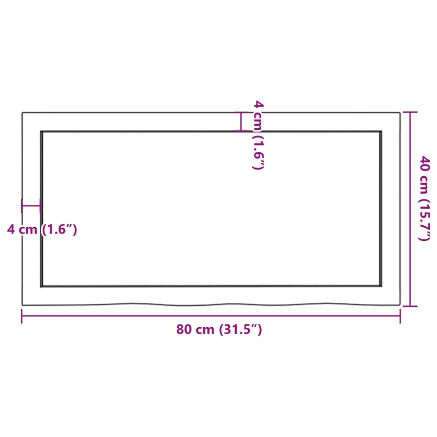 Étagère murale 80x40x(2-6) cm bois de chêne massif non traité - 10