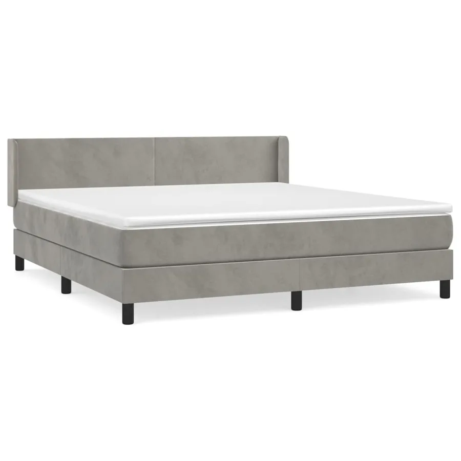 Sommier à lattes de lit et matelas Gris clair 180x200cm Velours - 2