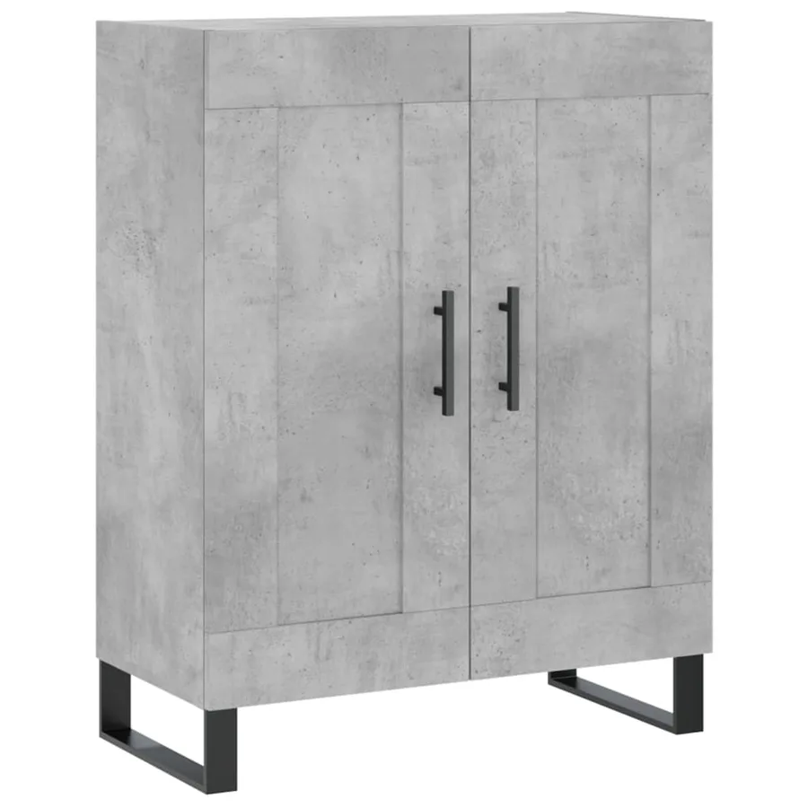 Buffet haut Gris béton 69,5x34x180 cm Bois d'ingénierie - 7