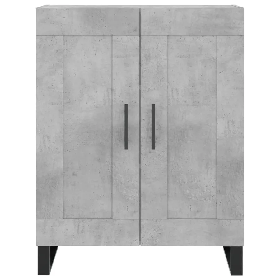 Buffet haut Gris béton 69,5x34x180 cm Bois d'ingénierie - 8
