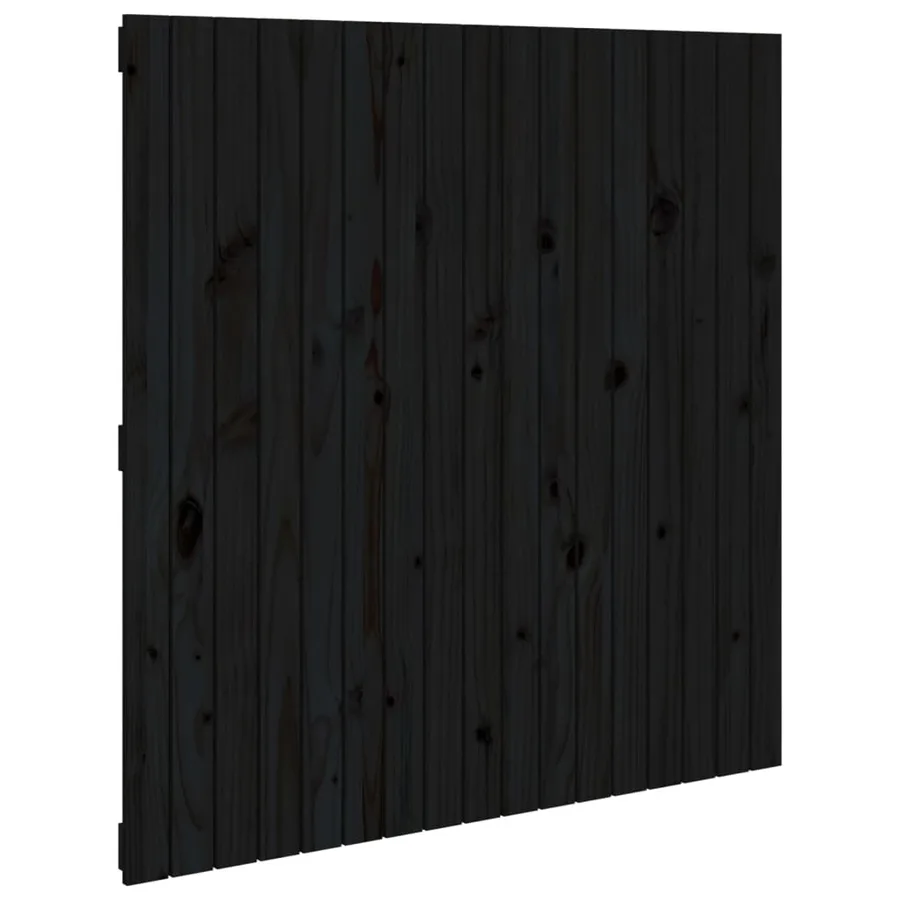 Tête de lit murale Noir 108x3x110 cm Bois massif de pin - 2
