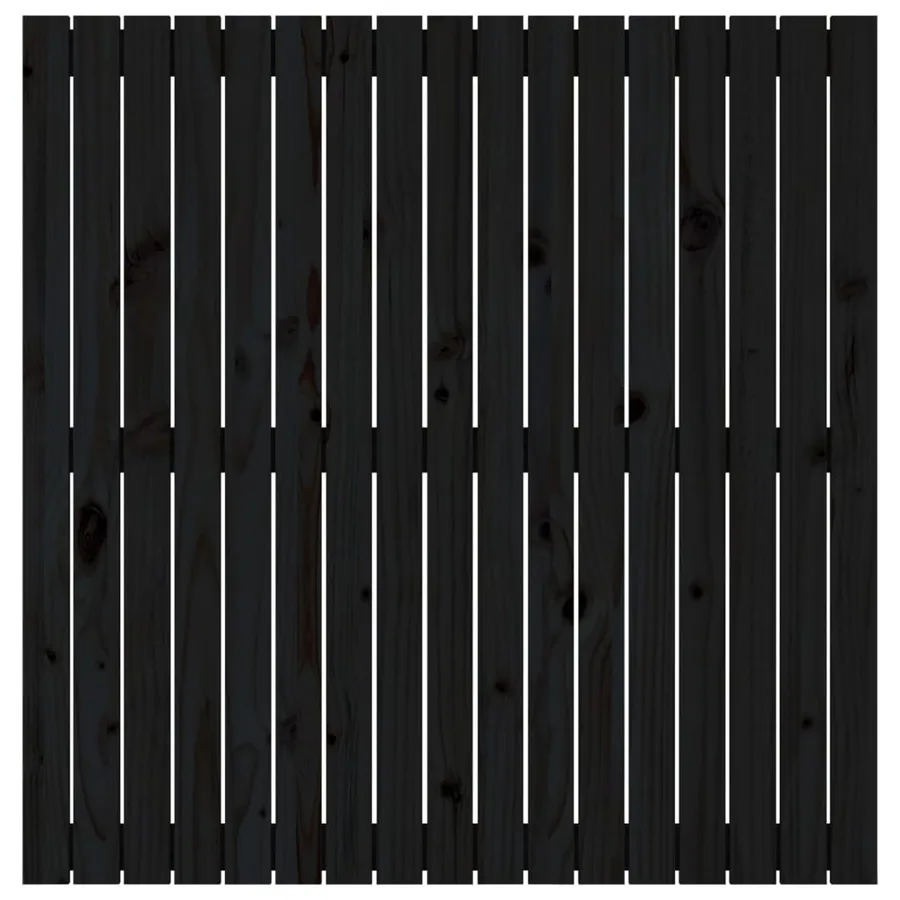 Tête de lit murale Noir 108x3x110 cm Bois massif de pin - 4