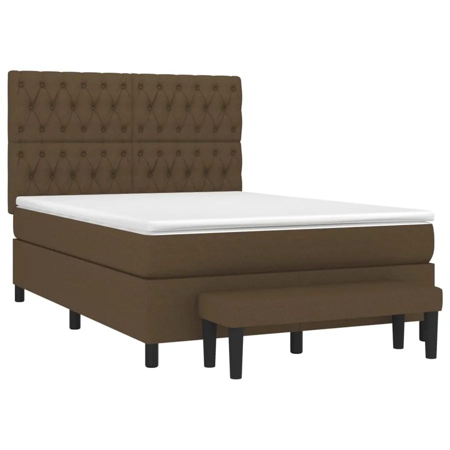 Sommier à lattes de lit avec matelas Marron foncé 140x190 cm - 3