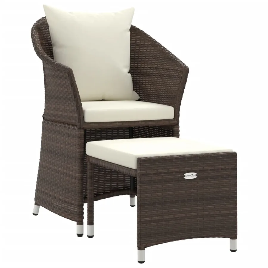 Salon de jardin 2 pcs avec coussins Marron Résine tressée - 2