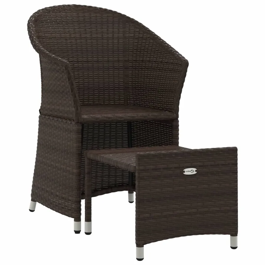 Salon de jardin 2 pcs avec coussins Marron Résine tressée - 3