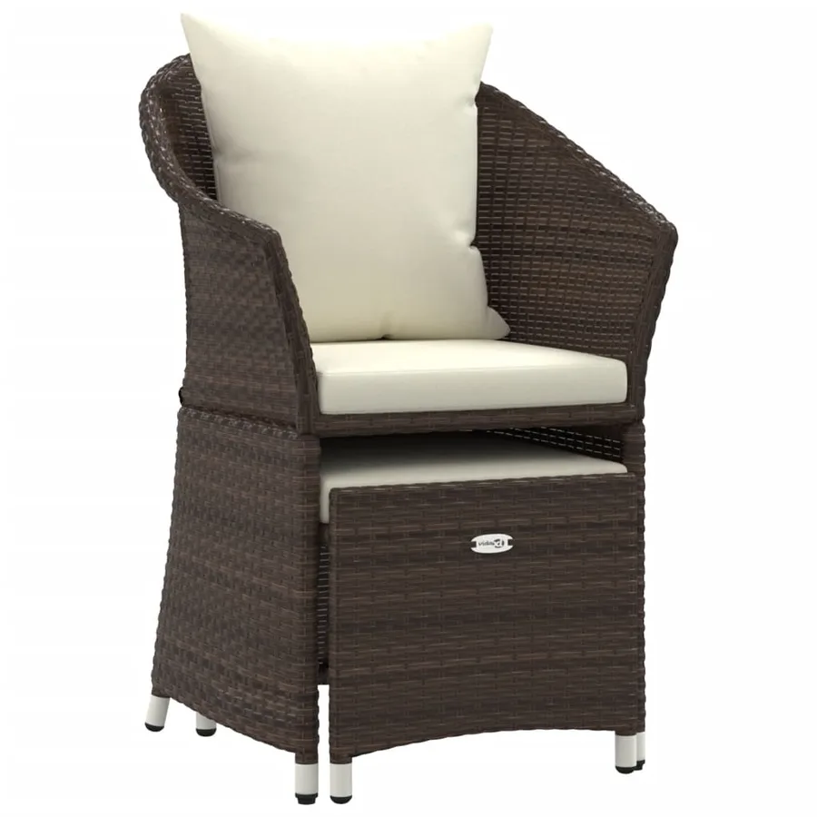 Salon de jardin 2 pcs avec coussins Marron Résine tressée - 4