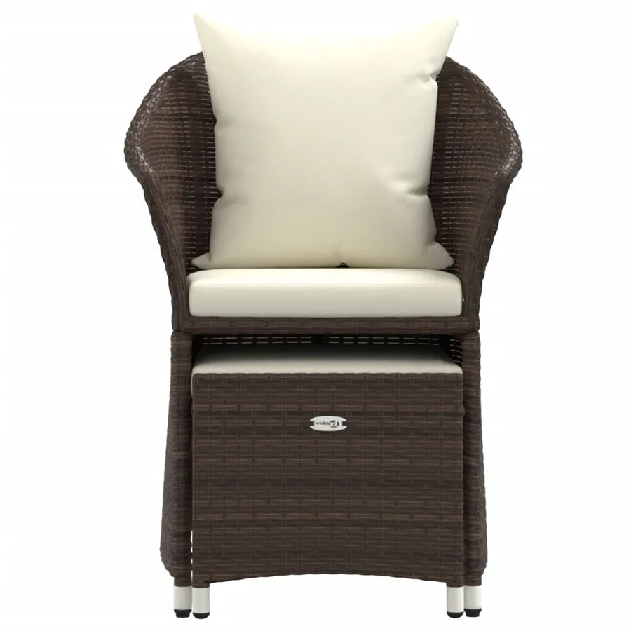 Salon de jardin 2 pcs avec coussins Marron Résine tressée - 5