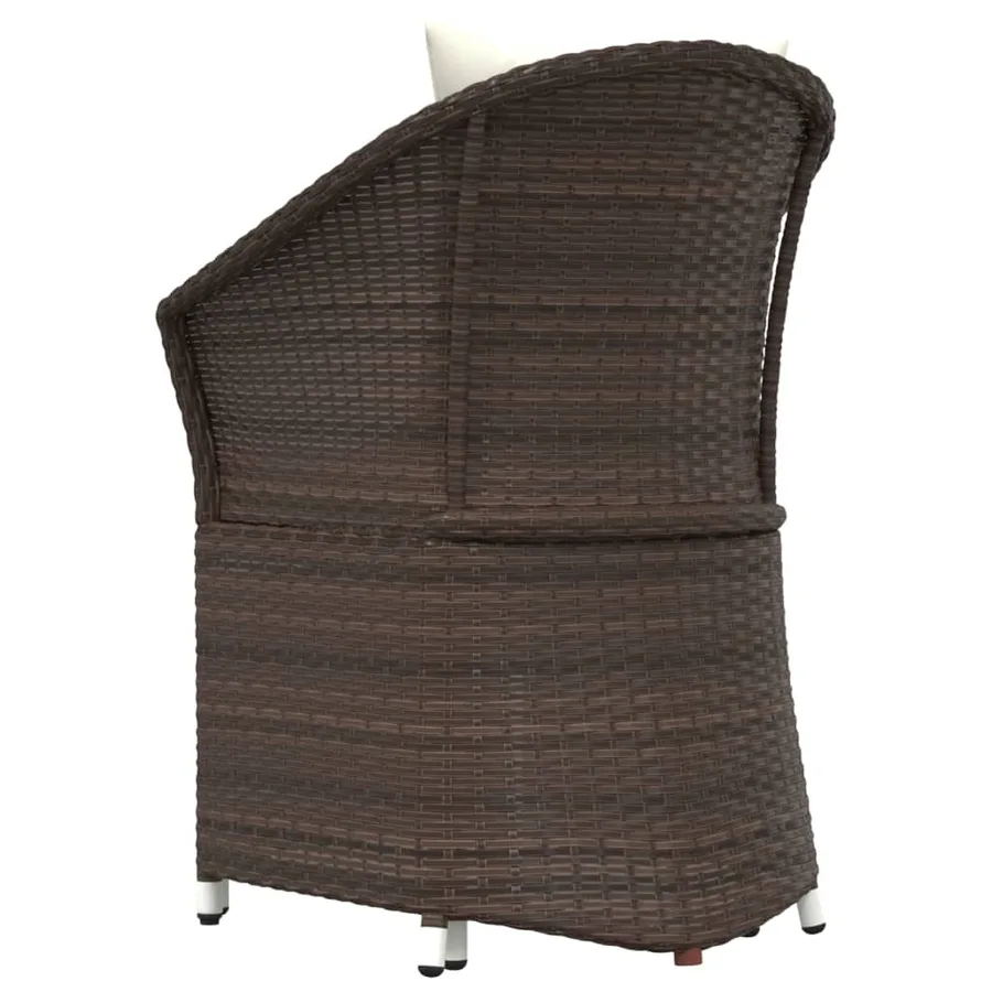Salon de jardin 2 pcs avec coussins Marron Résine tressée - 7