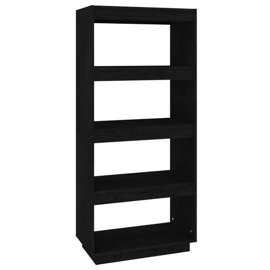 Bibliothèque/Séparateur de pièce Noir 60x35x135 cm Pin massif - 2