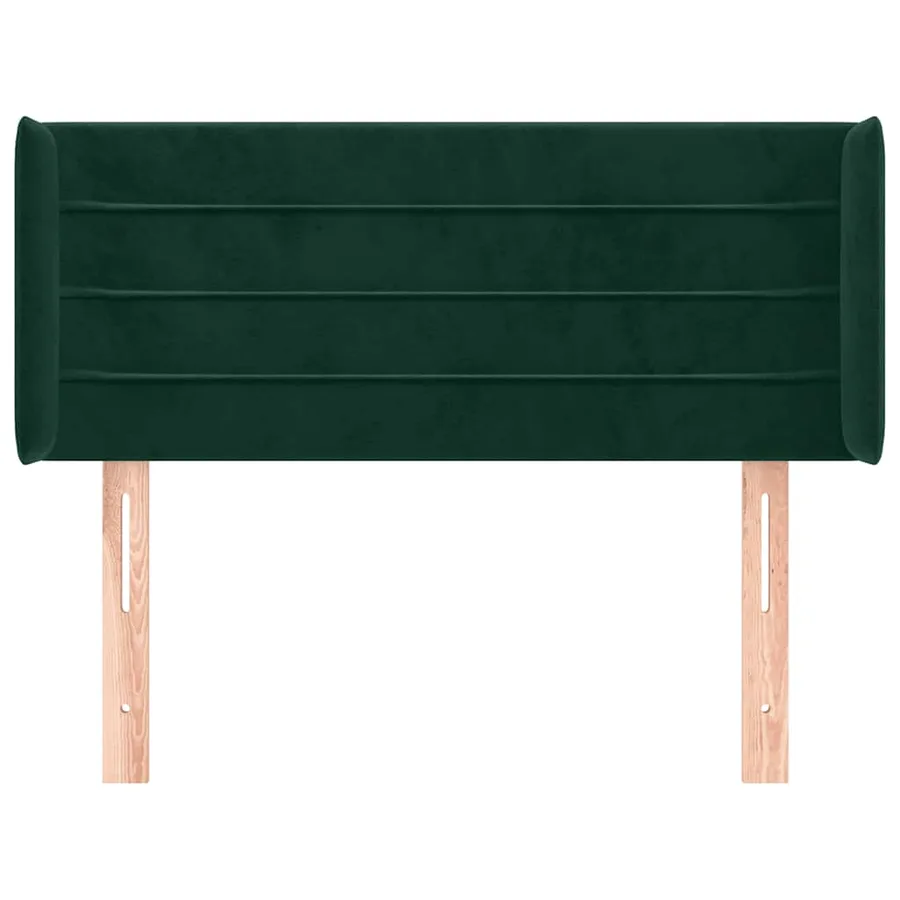 Tête de lit avec oreilles Vert foncé 93x16x78/88 cm Velours - 3