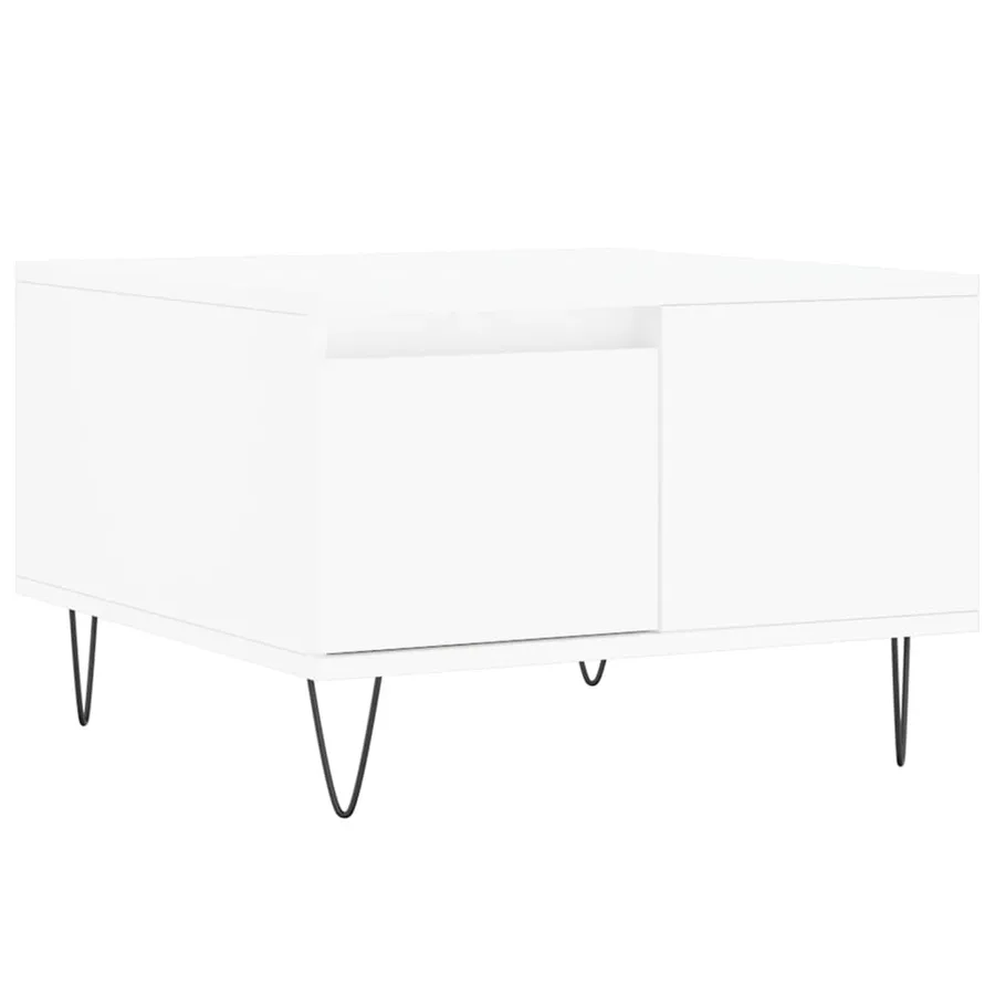Table basse blanc 55x55x36,5 cm bois d'ingénierie - 2