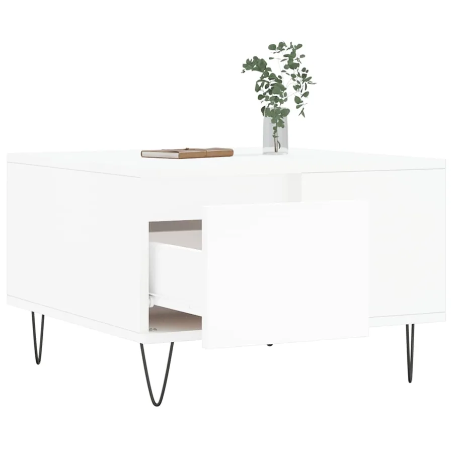 Table basse blanc 55x55x36,5 cm bois d'ingénierie - 4
