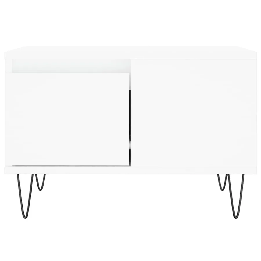 Table basse blanc 55x55x36,5 cm bois d'ingénierie - 5