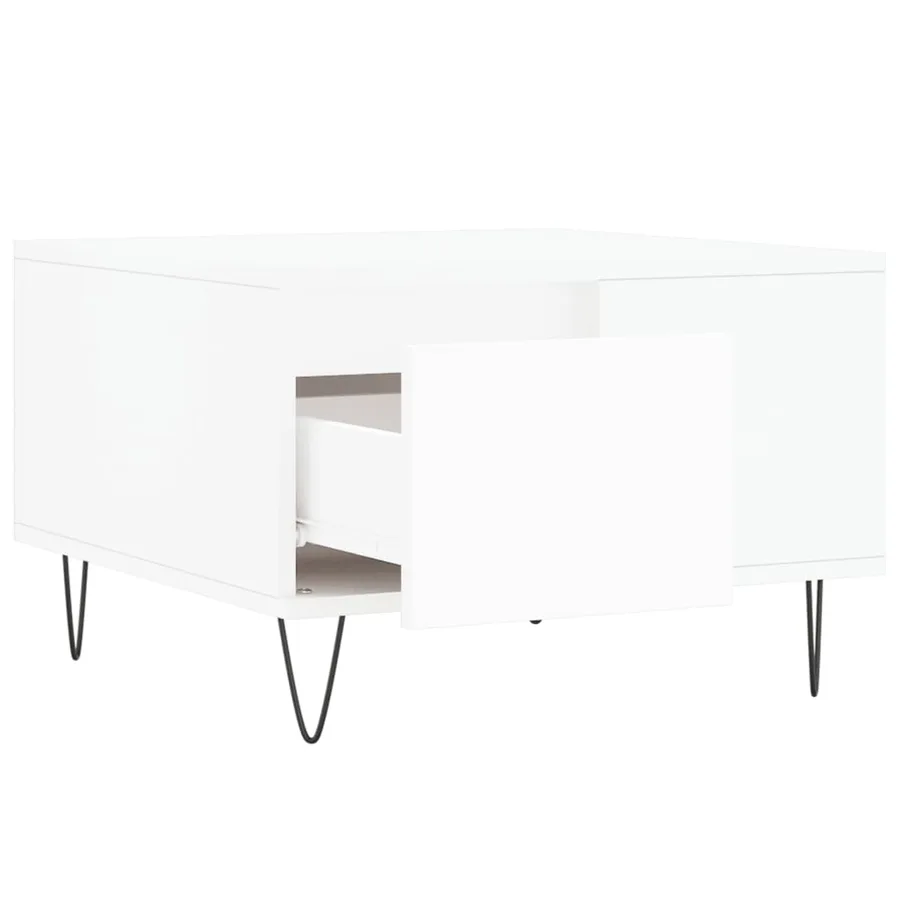 Table basse blanc 55x55x36,5 cm bois d'ingénierie - 6