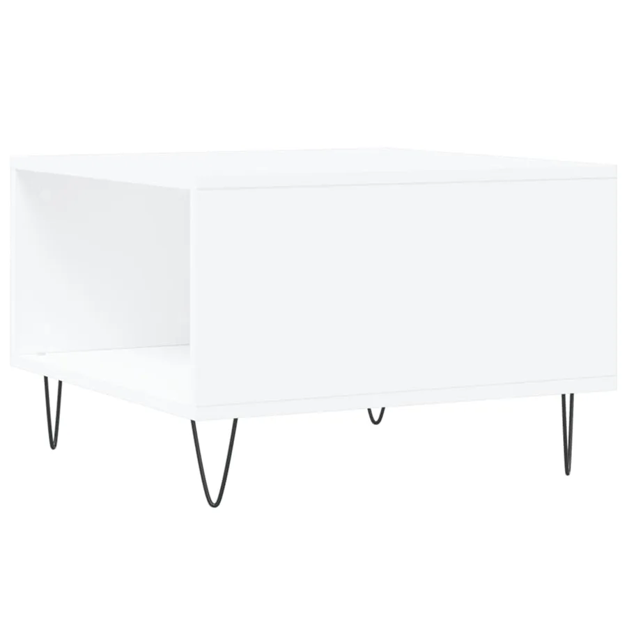 Table basse blanc 55x55x36,5 cm bois d'ingénierie - 8