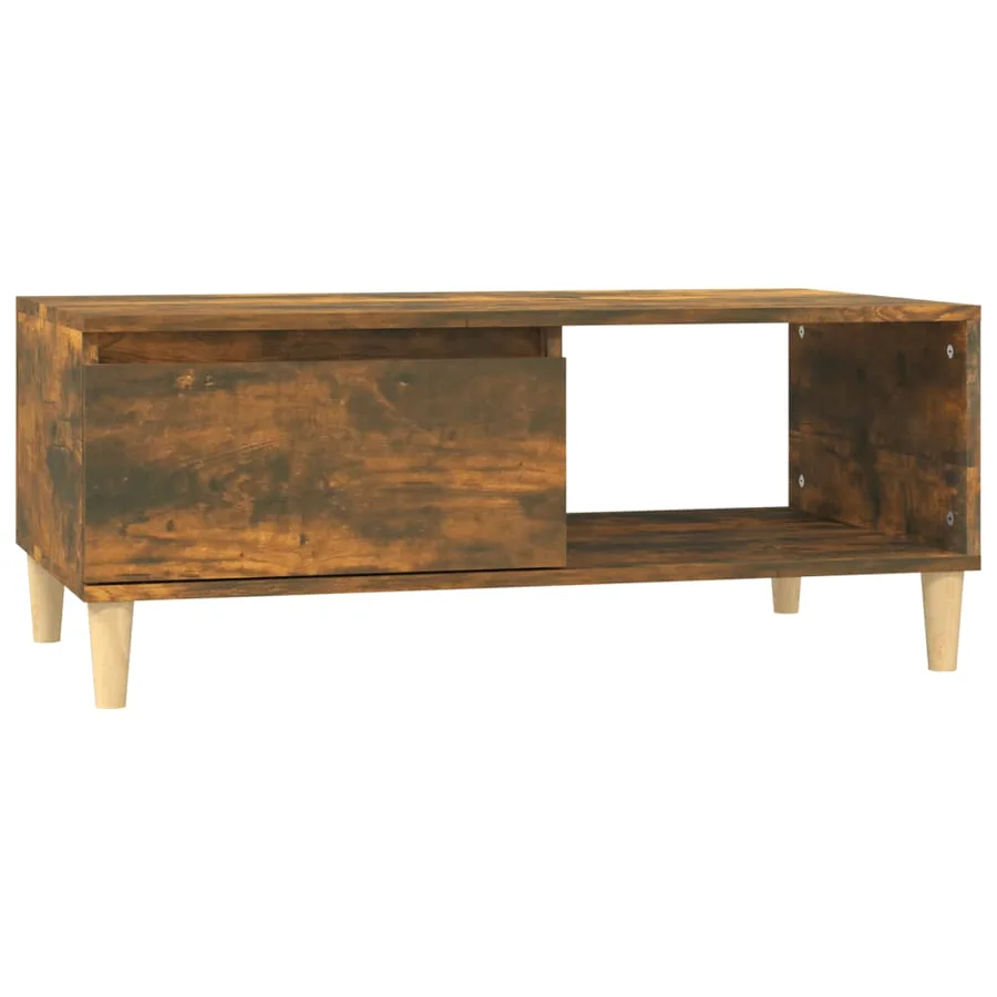 Table basse Chêne fumé 90x50x36,5 cm Bois d'ingénierie - 2