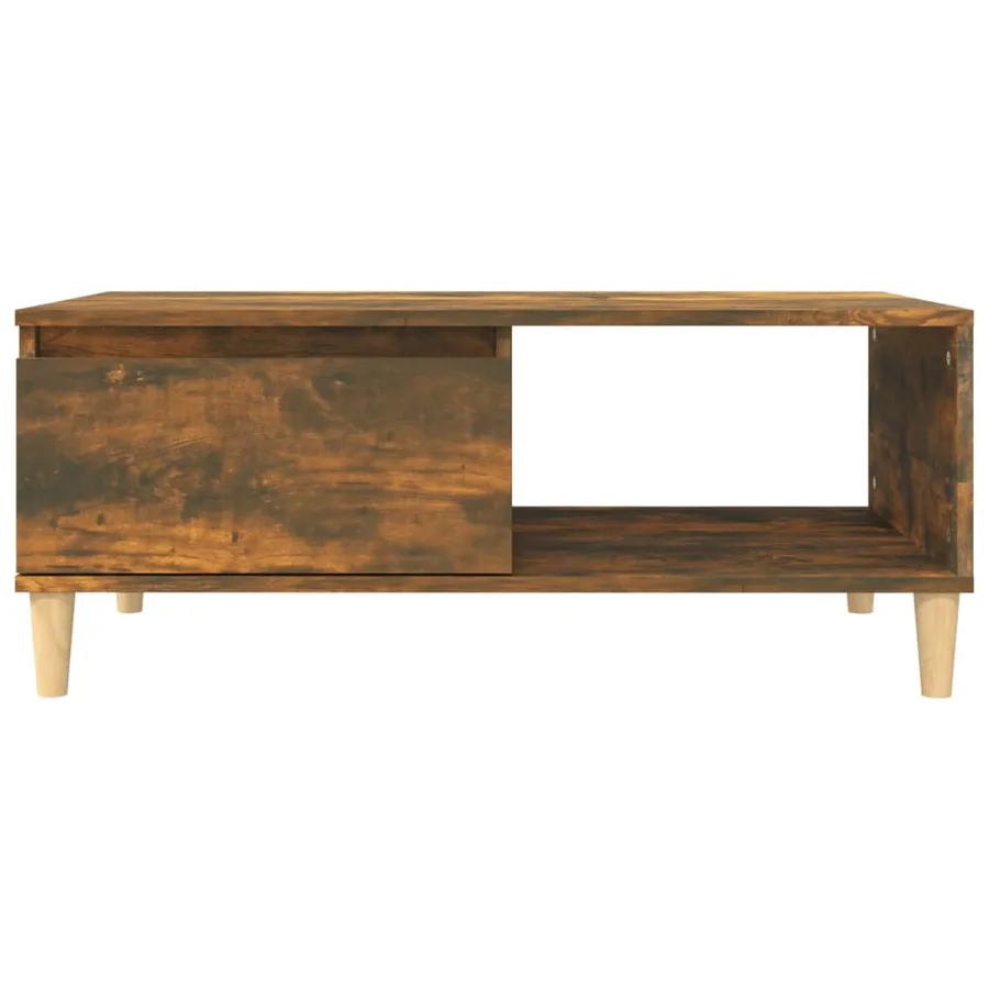 Table basse Chêne fumé 90x50x36,5 cm Bois d'ingénierie - 5