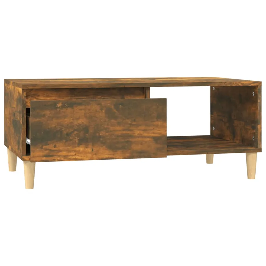 Table basse Chêne fumé 90x50x36,5 cm Bois d'ingénierie - 6