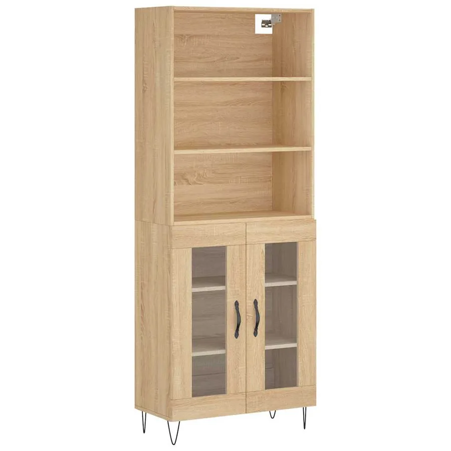 Buffet haut Chêne sonoma 69,5x34x180 cm Bois d'ingénierie - 2