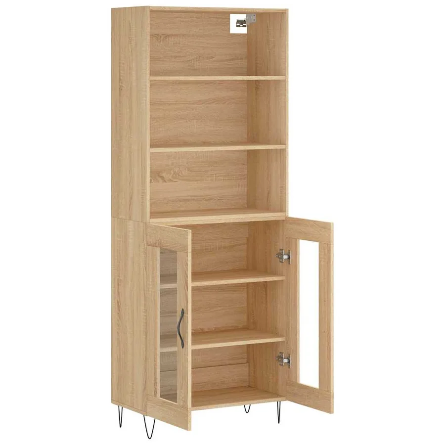 Buffet haut Chêne sonoma 69,5x34x180 cm Bois d'ingénierie - 4
