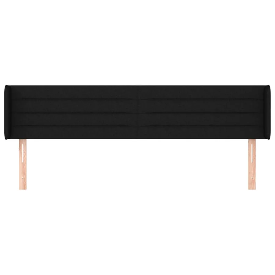 Tête de lit avec oreilles Noir 203x16x78/88 cm Tissu - 3
